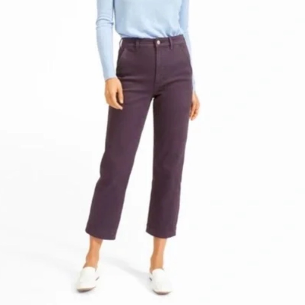 Everlane Cropped Straight Pant size 6 plum purple